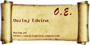 Oszlej Edvina névjegykártya
